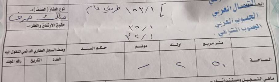 السلام عليكم قطعه للبيع ٢٥٠ م طابو صرف رقم العقار ٣٣ ركن مقاطعه رقم واحد مقابيل محطه بيت ارهيف تحويل ثاني يوم مأشر عليه بالاحمر استفسار اكثر اتصل ***********
