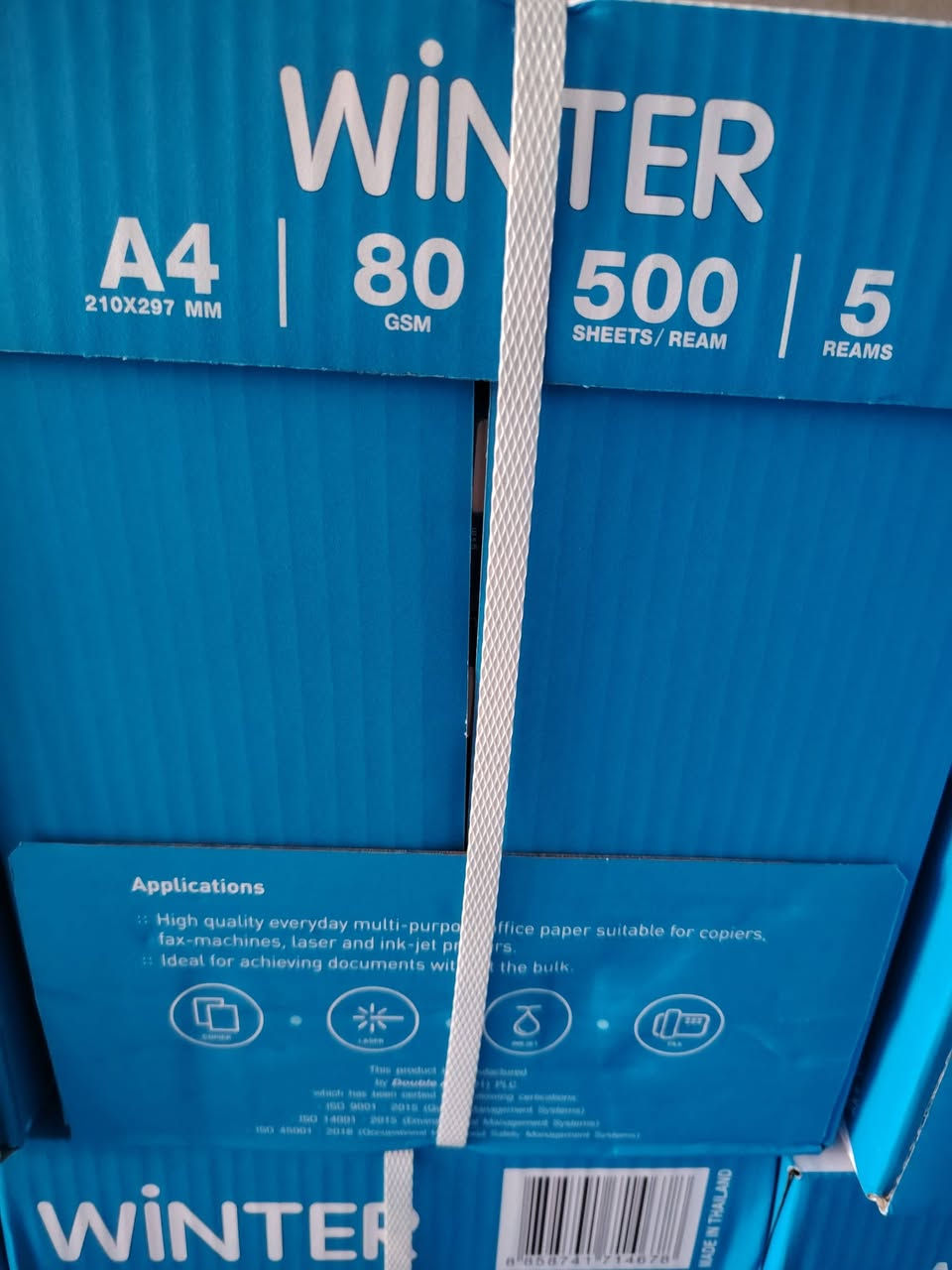 ورق  امنية ٨٠ غرام اماراتي ٢٢ الف

ورق  ونتر ٨٠ غرام تايلندي ٢٣ الف

ورق كولدن ٨٠غرام اندوسي ٢٤ الف

٥كارتون او اكثر توصيل مجاني

للطلب ماسنجر او وتسب ***********
