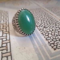 محبس • عقيق أخضر • فضة أصلي