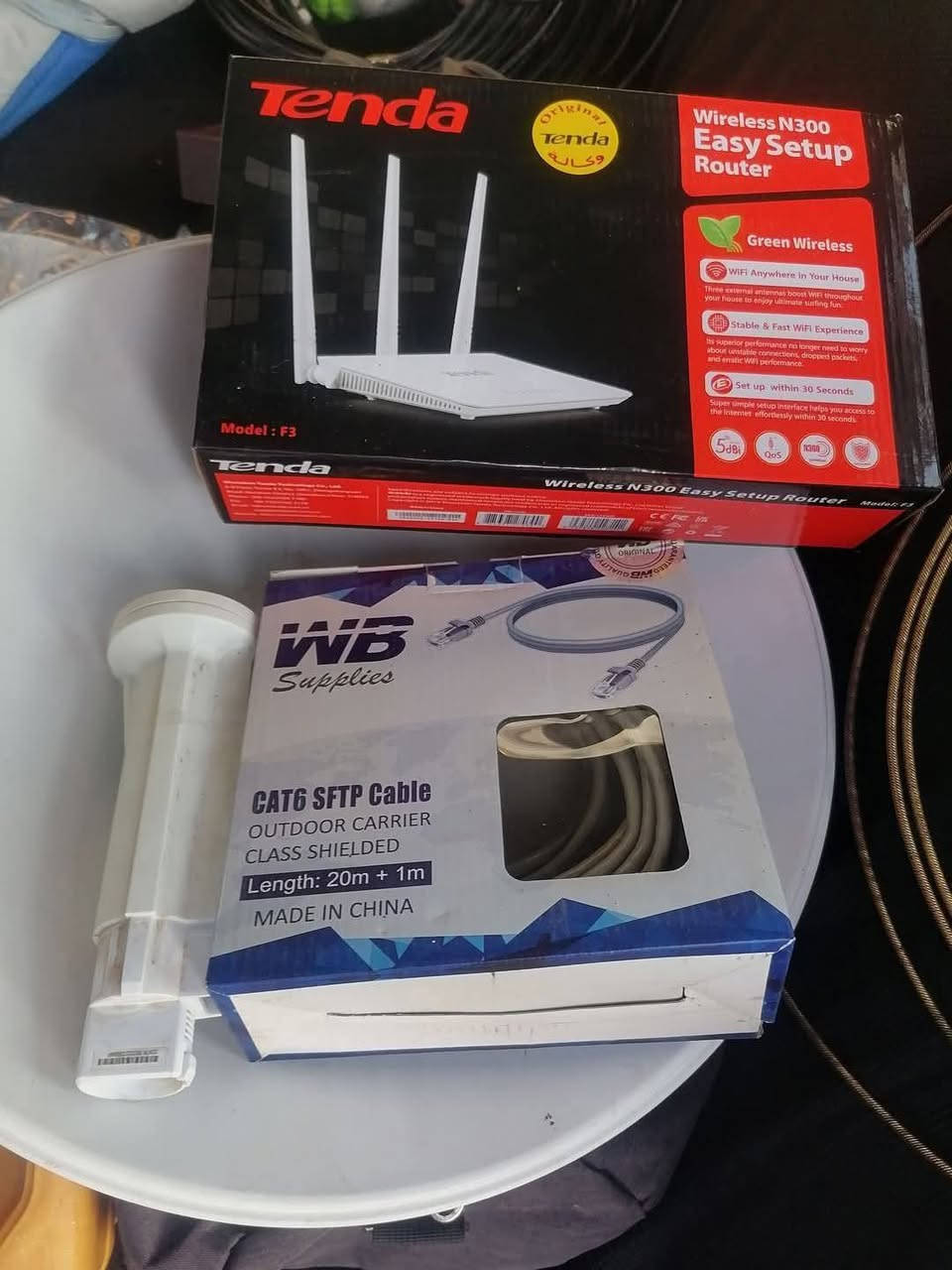 السلام عليكم ..
منظومة إنترنت كاملة للبيع مستخدمة إستخدام قليل جداً
تتضمن نانو باور بيم (PowerBeam M5 400) مع راوتر (Tp-Link 450Mbps) بالإضافة إلى كيبل إنترنت 20 متر

*********** عنوان رميثة
