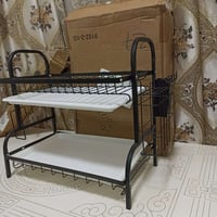 منظم صحون طابقين • أسود ملكي • جديد