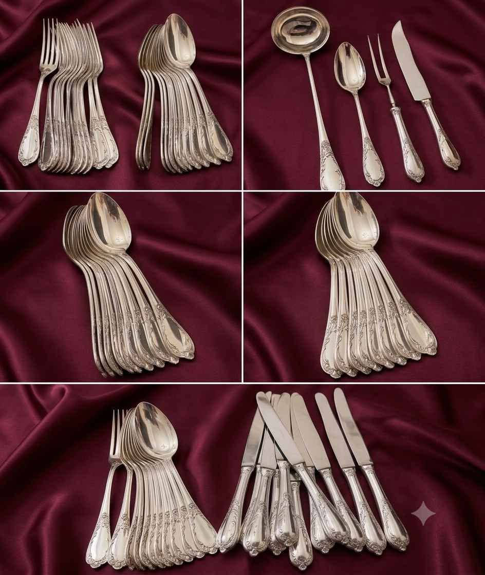طقم معالق الباكا مارلى CFH المانى بالعلبه القطيفه 
مختوم على كل القطع 
MADE IN GERMANY 
100 قطعه جديده تماما بحالة الزيرو 
يخدم 12 فرد 
* 12 معلقه كبيره 
* ⁠12 شوكه كبيره 
* ⁠12 سكينه كبيره 
* ⁠12 معلقه وسط 
* ⁠12 شوكه وسط
* ⁠12 سكينه وسط
* ⁠12 معلقه شاي 
* ⁠12 شوكة جاتوه 
* ⁠4   قطعة توزيع الاسكندرية, مصر


**إذا كنت صاحب هذا الإعلان وتريد حذفه لأي سبب، رجاءا أرسل رسالة إلى الدعم الفني**