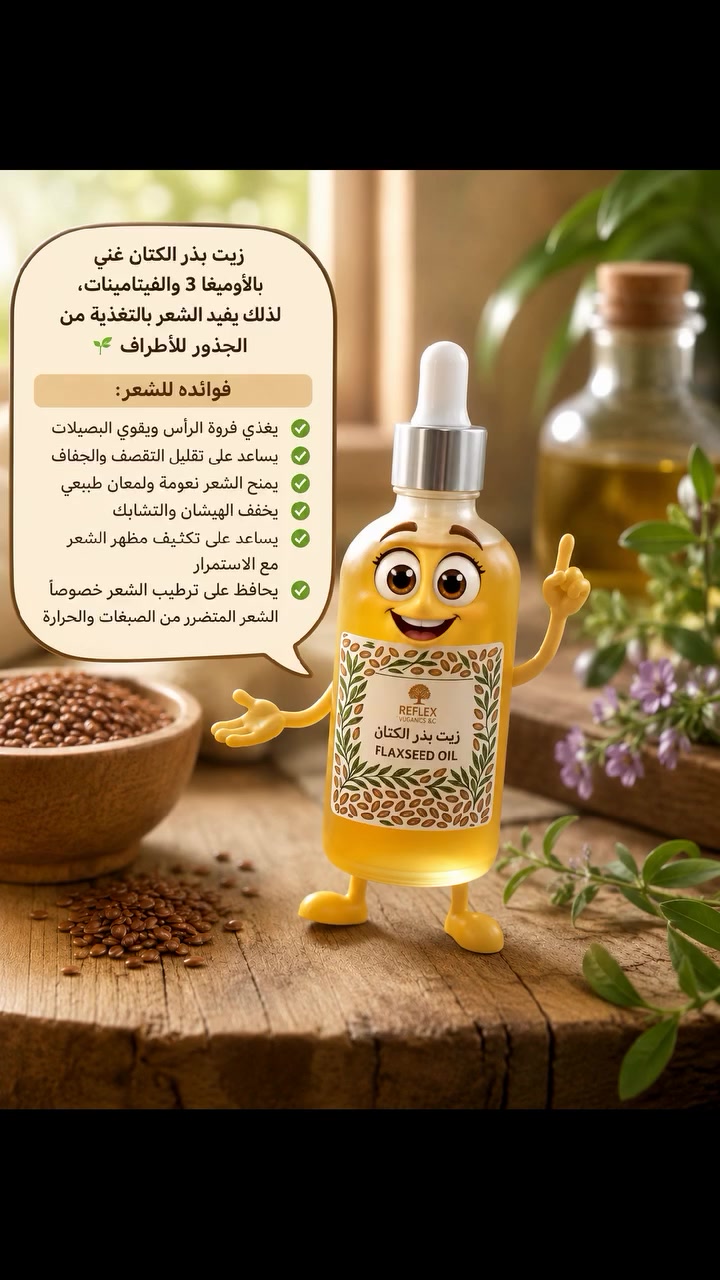 زيت بذر الكتان 
فوائده للشعر:
يغذي فروة الرأس ويقوي البصيلات
يساعد على تقليل التقصف والجفاف
يمنح الشعر نعومة ولمعان طبيعي
يخفف الهيشان والتشابك
يساعد على تكثيف مظهر الشعر مع الاستمرار
يحافظ على ترطيب الشعر خصوصاً الشعر المتضرر من الصبغات والحرارة #زيوت طبيعية #عناية بالشعر


**إذا كنت صاحب هذا الإعلان وتريد حذفه لأي سبب، رجاءا أرسل رسالة إلى الدعم الفني**