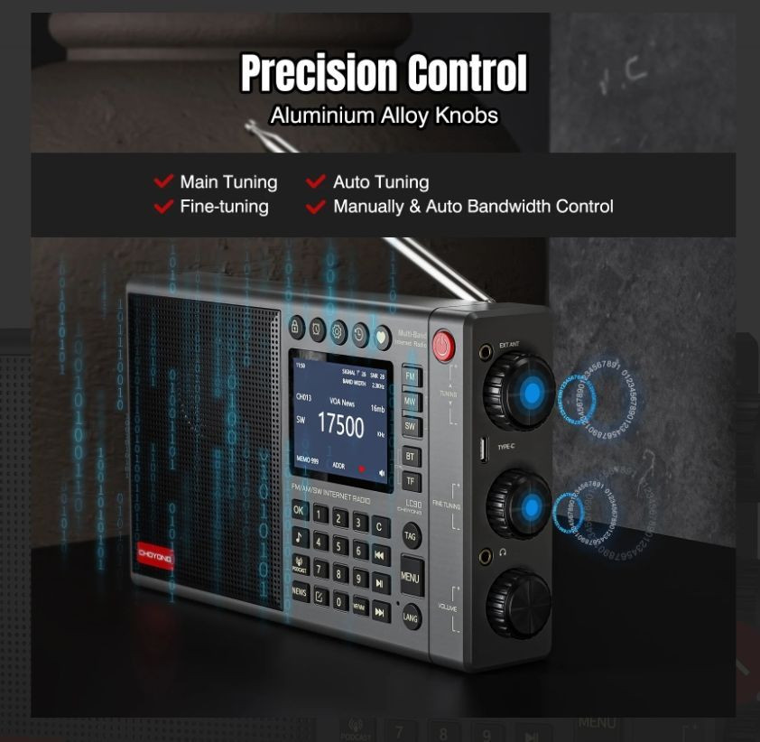 متوفر الراديو الافضل عالميا
الغني عن التعريف Choyong LC90 راديو إنترنت ذكي محمول متعدد النطاقات يجمع بين استقبال الراديو التقليدي وتقنيات البث الرقمي الحديثة.
الميزات الرئيسية:
اتصال متعدد: يدعم الاتصال عبر شبكات Wi-Fi   أو عبر شريحة اتصال  nano SIM أو من خلال نقطة اتصال الهاتف المحمول للوصول إلى محطات راديو الإنترنت.
استقبال واسع النطاق: يوفر استقبالاً لترددات FM، LW، MW، SW،
فول باند
بالإضافة إلى دعم نمط الحزمة الجانبية الواحدة (SSB) للهواة.
تعدد لغات يدعم اللغة العربية بالكامل
راديو الإنترنت: يتيح الوصول إلى أكثر من 40,000 محطة راديو عالمية مصنفة حسب القارة والبلد.
وظائف إضافية: يعمل كـ مكبر صوت بلوتوث، ويدعم تشغيل الملفات من بطاقة TF، ويحتوي على شاشة IPS ملونة تعرض معلومات المحطة وقوة الإشارة.
البطارية: مزود ببطارية قابلة لإعادة الشحن بسعة 5000 مللي أمبير لضمان ساعات استماع طويلة منفذ الشحن من نوع تايب سي 
المواصفات التقنية:
الوزن: حوالي 640 جرام.
الأبعاد: 200 × 122 × 40 ملم تقريبًا.
الصوت: يتميز بجودة صوت عالية بفضل تصميم صندوق مكبر الصوت المتطور. للاستفسار عن السعر والتفاصيل على الخاص بسبب سياسة الفيس بوك


**إذا كنت صاحب هذا الإعلان وتريد حذفه لأي سبب، رجاءا أرسل رسالة إلى الدعم الفني**