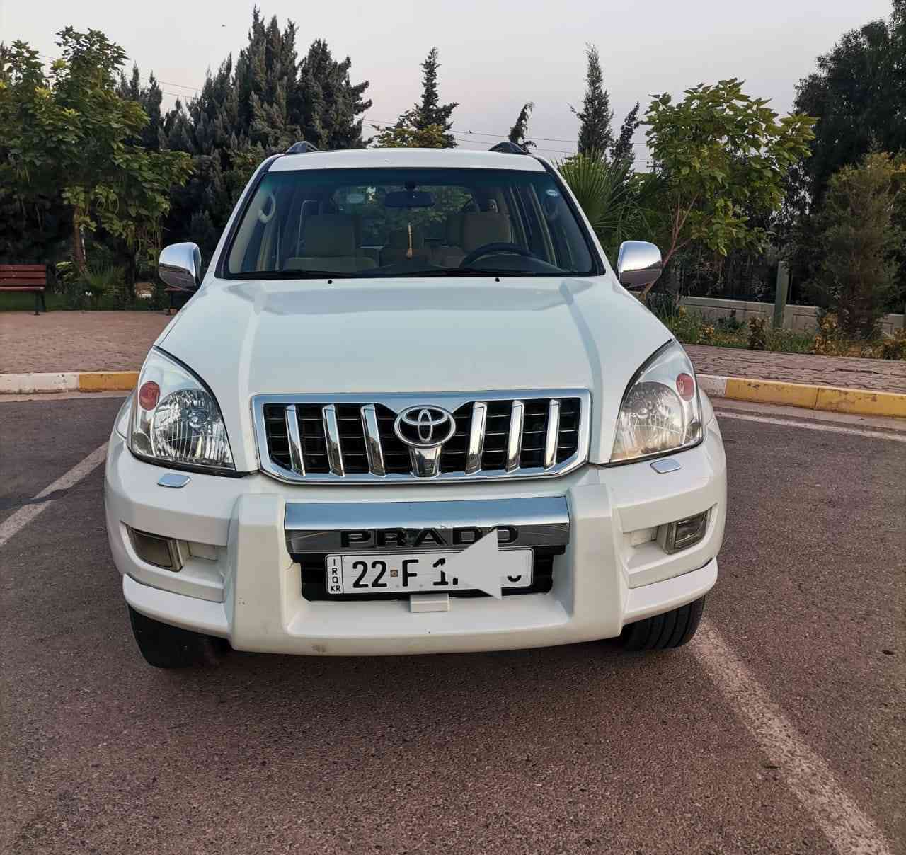 تۆیۆتا پڕادۆ مۆدیل 2007 گێر ئۆتۆماتیک دەبڵ ئەکسل سێ ڕیز کوشین و تەبرید مەرکەزی ناو زەردو شاشەو کامیرەی پێشەوەو دواوە ئاوێنە کارەبای غازی ئیتاڵی لەسەرە سەنەوی تا 2030 مانگی حەوت نوێیە چوار تایەی نوێی لەبنە و چوار پستۆنە سەیارەکە دوو پارچەی بۆیاغە بێ ناو بێ ئێرباگ ساردەکوتی نیە سعری 143 و معامەلەکی برایانە .
شوێن کۆیە 
ژ.م ***********
ژ.م *********** كويسينجاك, أربيل
