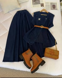 تنورة كلوش • جينز كابوي تركي • قياس 48