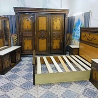غرفه خشب • دولاب جرار ٢م٦٠ • سرير ١م٥٠×١م٩٠