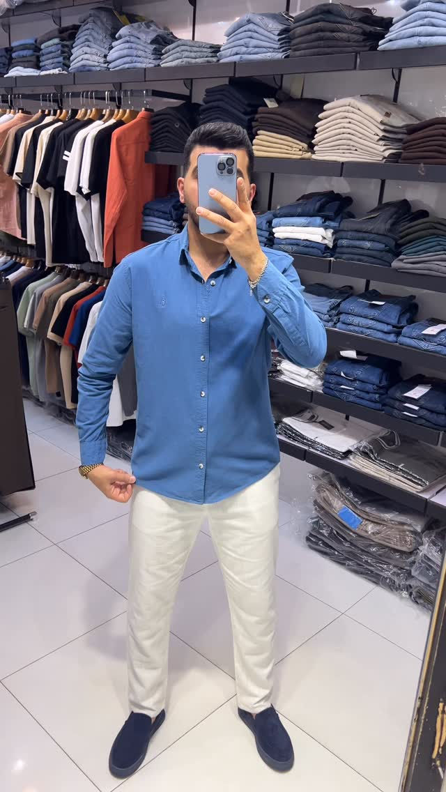 قميص ماركه خامه قطن ٥٠٪؜ للن ٥٠٪؜ متوفر(10 لون✅)
قياسات S M L XL XXL قياس المعروض L
بنطرون ماركه قياسات من 30 إلى 40 
المنشئ تركي 🇹🇷 
توصيل بغداد 5 الف  توصيل محافظات 5 الف
العنوان بغداد مول زيونه طابق الاول 
التواصل دايركت او واتساب ***********
