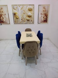 سفرة مودرن • خشب زان • ست كراسي