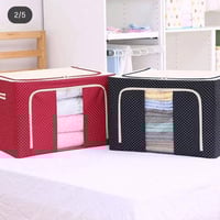 صندوق قماشي • قابل للطي • منقط أحمر