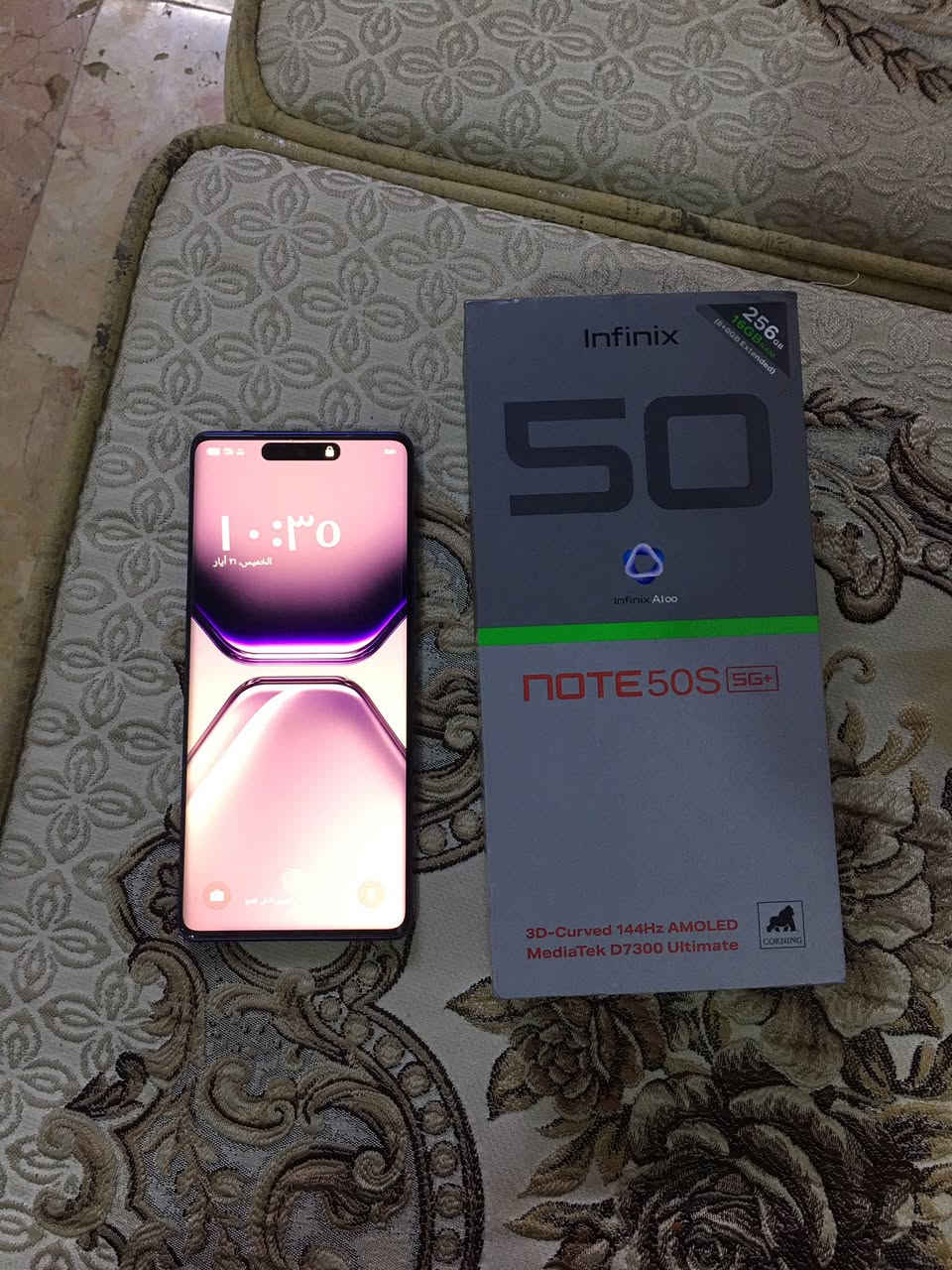 Infinx NOTE 50S 5G
التتخزين 256
المعالج  Dimensity7300يعني وحش العاب 
RAM8.00+5.00 GB
الكامرا الخلفية 64M
 الكامراالامامية 13M
البطارية5200MAh
الجهاز بحالة الوكاله مستعمل ٣٠ يوم فقط كامل ملحقات فئة ال S تختلف عن العادي يجي فول معالج وحساسات وتبريد وكامره دبل سيمكارت الجهاز نضيف بمعنى الكلمه سعره300 بي مجال بسيط واذ اكو ايفون ١٢ برو ماكس مراوس حسب النضافه او ١١ برو ماكس مراوس ***********
واتساب
