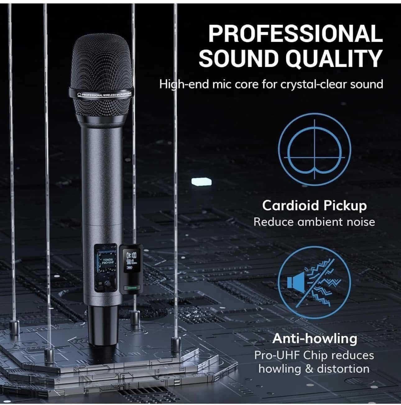 متوفر من امازون ماركة TONOR 💐

ميكروفون لاسلكي قابل لإعادة الشحن من TONOR، 
نظام ميكروفون محمول مزدوج UHF معدني، 
ميكروفون لاسلكي مع مستقبل بلوتوث، 
نطاق UHF 262 قدمًا للكاريوكي المنزلي والحفلات ودي جي وحفلات الزفاف 
موديل TW790،

جديد👍
السعر 60 الف💐


**إذا كنت صاحب هذا الإعلان وتريد حذفه لأي سبب، رجاءا أرسل رسالة إلى الدعم الفني**