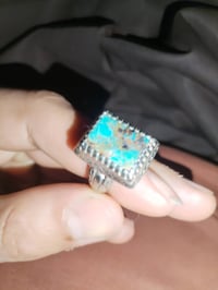 محبس فيروزي • فضة 925 • عشار ابريهه