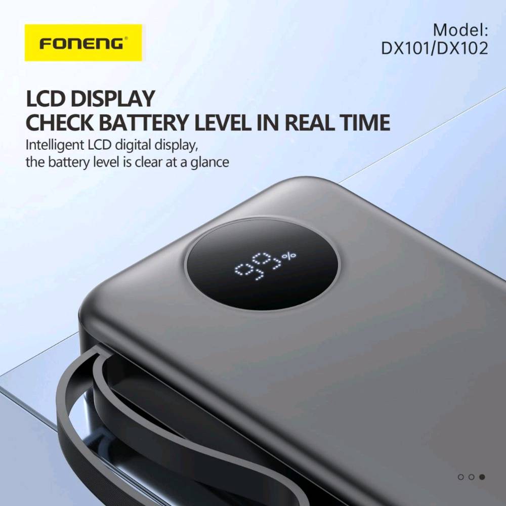 
بنك الطاقة هذا بسعة ٢٠٠٠٠ مللي أمبير/ساعة مثالي للعمل العملي، وللخروج والسفر. 🔋 يتميز بأربعة كابلات داخلية جاهزة للاستخدام، فلا داعي للبحث عن كابل في كل مرة. ✔ سعة كبيرة تسمح بشحن متعدد. ✔ أربعة كابلات داخلية لمختلف الأجهزة. ✔ شاشة رقمية تعرض معدل الشحن. ✔ منفذا USB لشحن جهازين في نفس الوقت. ✔ تصميم متين وخفيف الوزن نسبيًا للاستخدام اليومي. لمشاهدة المزيد من الصور أو التفاصيل، يُرجى إرسال رسالة.

للاستفسار عن السعر، يُرجى إرسال رسالة
الرقم: ***********
التواصل عبر واتساب
التوصيل متاح لكردستان والعراق