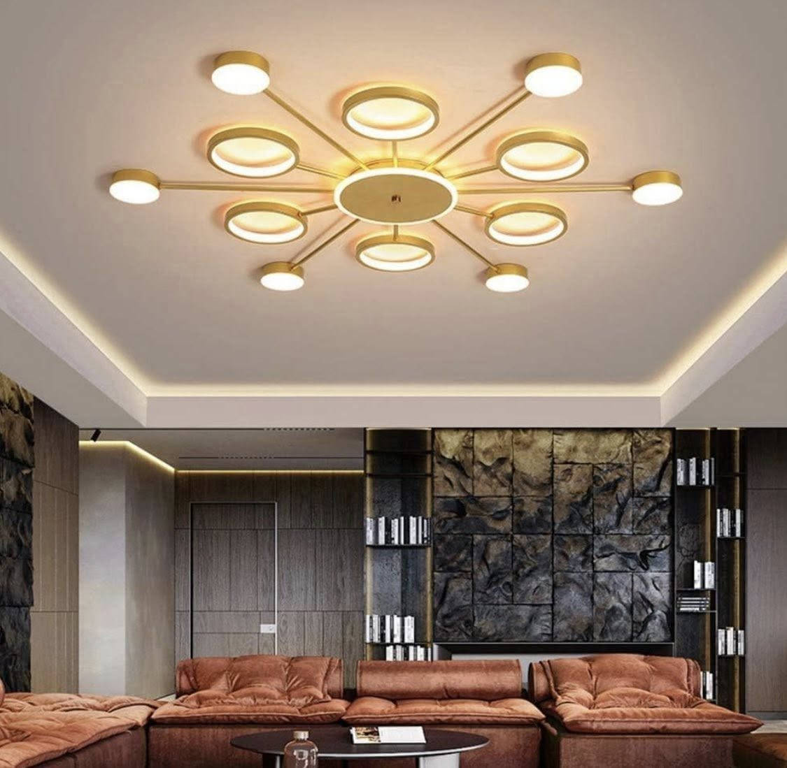 سلام عليكم ثريا سقفيه مودرن حديثه اضاءه LED تتكون من 14 قطعه اناره وتغير الالوان وتحكم عن بعد وطوله 120cm قطعه ضخمه وجديده غير مستخدمه شغاله سعره 50 تواصل خاص او واتساب ***********
