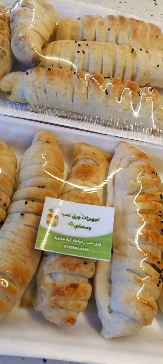 عندي عرض خاص 50 الف بس والتوصيل مجاني يتضمن 
20 كبة جريش للشوربه 
30 كبة برغل قلي باللوز 
30 بورك لحم 
20 فطاير بالجبن 
مع جدر دولمة يكفي 3 نفرات 😋
وموبس هذا 😍 راح يكون وياها اي شي من اختياركم يتضمن 10 قطع كباب قلي او لحم بعجين او اضافة اي نوع كبه حسب رغبتكم 
للحجز واتساب 📞***********
يوجد توصيل 🚕
