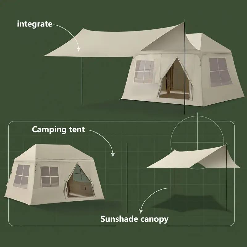 #توفرت خيمة نفخ من ماركة مونتن هايكر Mountanhiker المتخصصة في عالم التخييم مصنوعة من مواد عالية الجودة قماش اوكسفورد 210D المقاوم للماء معها مظلة امامية متوفرة باللونين الاسود
قياس الخيمة العرض 2 متر و 60 سانتمتر الطول 2 متر و 20 سانتمتر الارتفاع 1 متر و 60 سانتمتر 
قياس المظلة العرض 3 متر الطول 3 متر و 50 سانتمتر الارتفاع 1 متر و 90 سانتمتر 
الوزن الصافي للخيمة  12 كيلو 
تواصل خاص او *********** واتساب
