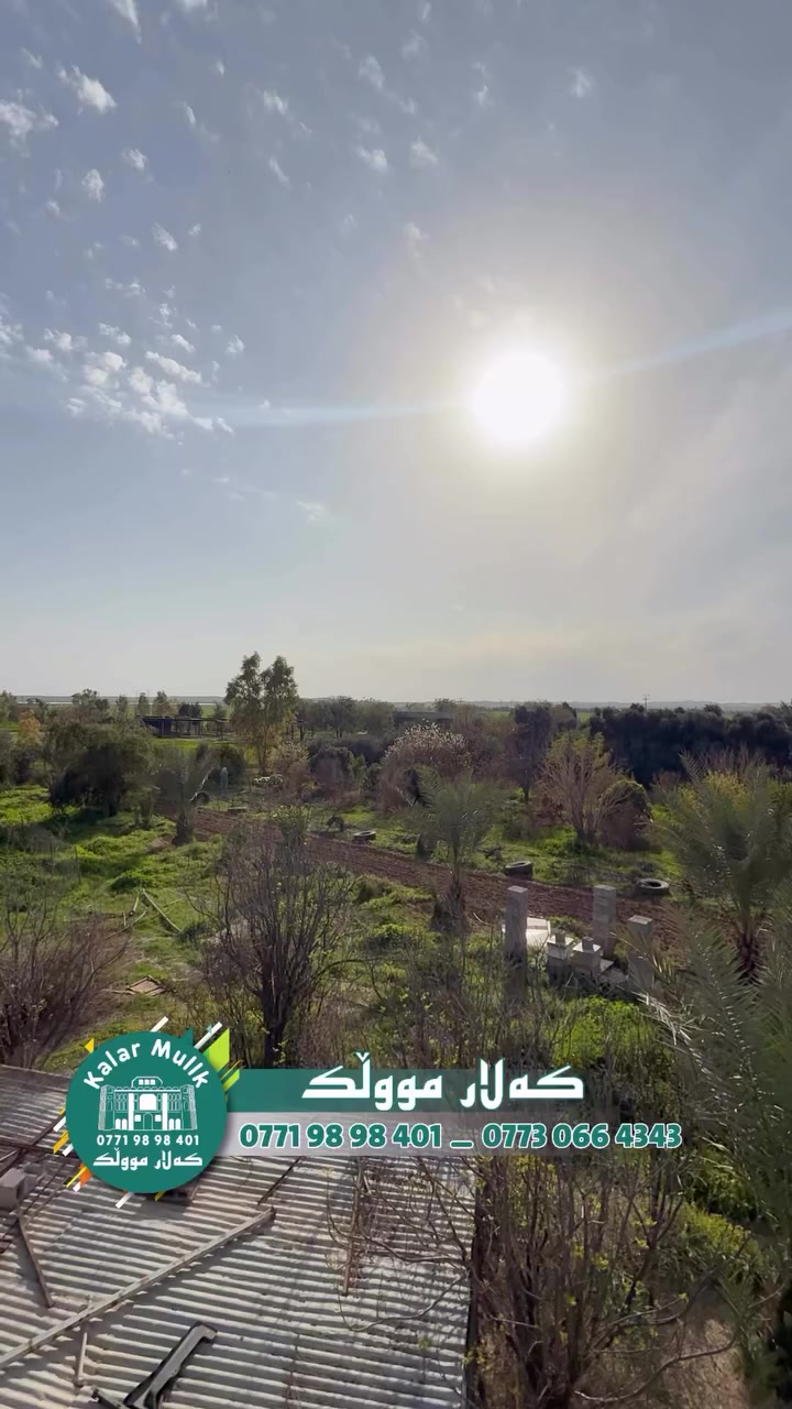 کۆدی ڕیکلام باخ•29•

ناونیشان/📍/ پشت باخ و فیرگەی هەریم 

~~~~~~~~~~~~~~~~~~~~~~~

🏡باخ بە رووبەری ٥دۆنم تاپۆ

💢هەکەلیکی جوانی ١٦٠م تیدایە

💢جیگایەکی خۆش ناوازەی هەیە

💢چەند داری بەری تیدایە

💢بە کامل  و نییوە دەفرۆشین 

💢٢ سەرچاوەی ئاوی تیدایە بیرو. ئەرکەوازی

~~~~~~~~~~~~~~~~~~~~~~~~

💭بۆ زانیاری زیاتر کۆمینتک بکە

 
•
•
•

⚜️بۆ زانیاری زیاتر پەیوەندی بـکـە⚜️

☎️*********** 
☎️*********** 
☎️***********
