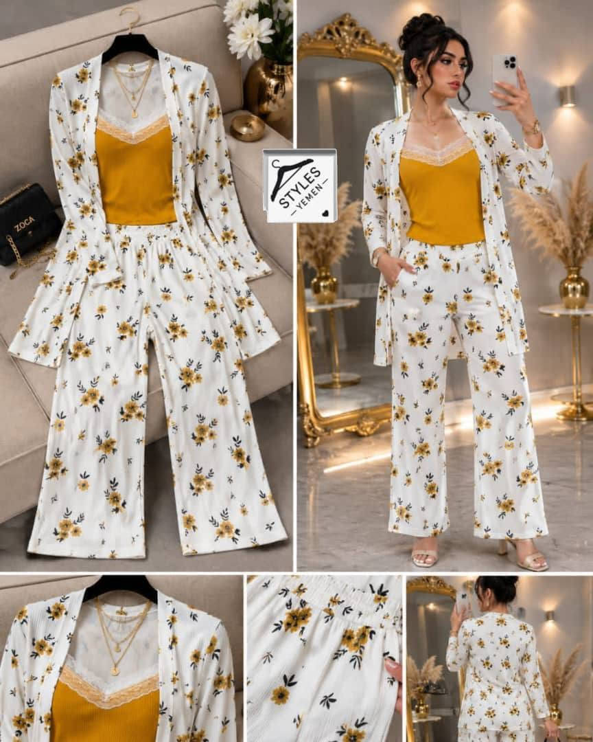 *اطلقي العنان لجمالك ✨*

*وصل الجديد لعاشقات الأناقة والراحة 🌸*

*✨ طقم 3 قطع بتصميم أنثوي راقٍ يجمع بين النعومة والأناقة، بنقشة زهور مميزة تمنحك إطلالة راقية في كل وقت.*

*💖 التفاصيل: ✔️ خامة راقية ناعمة ومريحة*
*✔️ طقم 3 قطع: كارديجان + توب + بنطلون*
✔️ نقشة زهور أنيقة بتفاصيل جذابة
✔️ خصر مطاطي يمنح راحة مثالية
✔️ مناسب للبيت، الاستقبال والطلعات الخفيفة

*📏 المقاسات: M - L - XL*
*👗 يلبس من وزن 40 إلى 70 كجم*

💰 السعر:
عملة القديمة: 4000
عملة سعودي 29

#_772214645
رابط مجتمعنا واتس 
https://chat.whatsapp.com/BiwH683Ra7O5f1dO5w75uN
رابط قناة واتس 
https://whatsapp.com/channel/0029Vb7c14l0LKZ9sPEY9m0G


**إذا كنت صاحب هذا الإعلان وتريد حذفه لأي سبب، رجاءا أرسل رسالة إلى الدعم الفني**