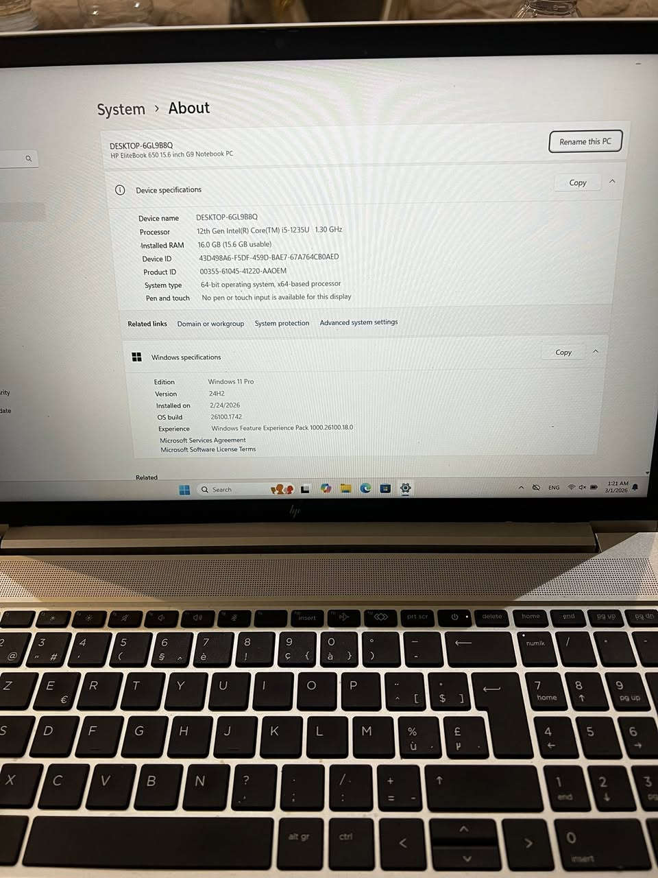 لابتوب hp جيل 12  cori5
Ram16 g
Hdd:256 g
وندوز 11 pro
نظافة 100‎%‎
السعر 500 الف


**إذا كنت صاحب هذا الإعلان وتريد حذفه لأي سبب، رجاءا أرسل رسالة إلى الدعم الفني**