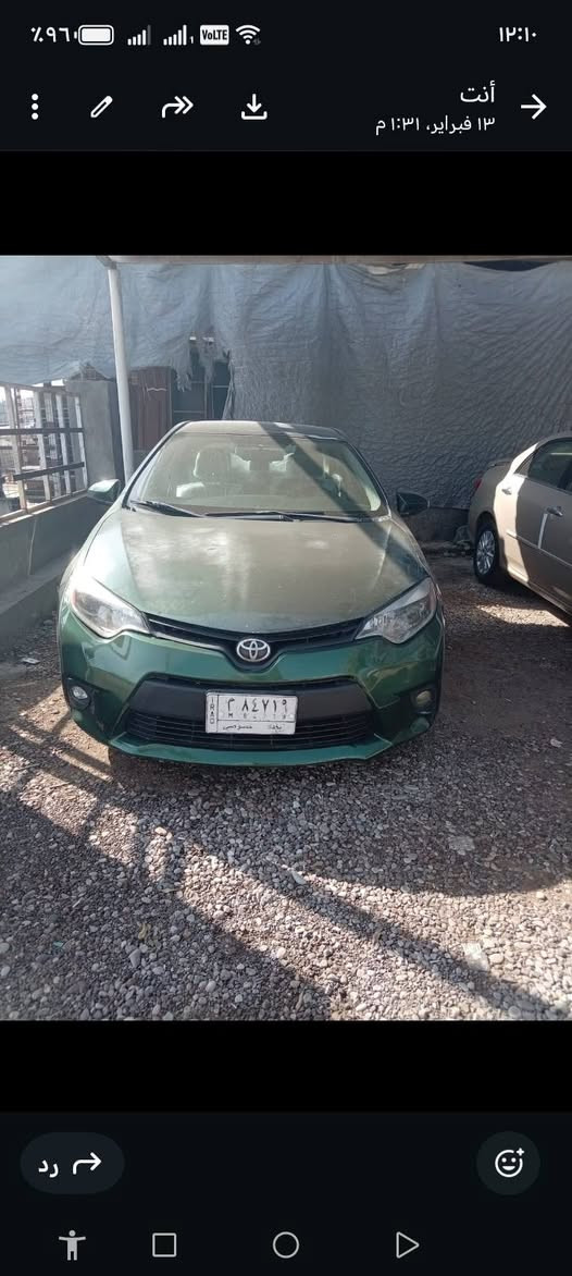 السلام عليكم ورحمة الله وبركاته  كورله امريكي لون زيتوني رقم بغداد  موديل 14 للبيع السعر  115 وبيه مجال مكان بغداد راشديه  قرب مطعم  ضفاف دجله تصال***********
