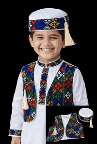 #النازك_دشداشة_يلك  سيت اطفال رمضاني  دشداشة ويلك وعركجين  قماش زبدة ي...