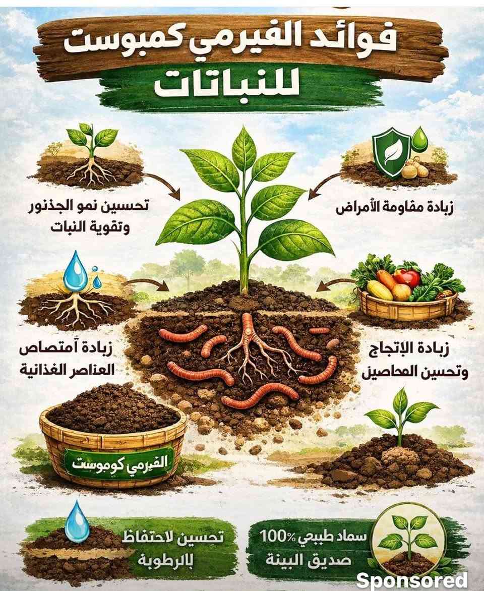 سماد الفيرمي كومبوست و ايضاً البرلايت من شركة أوروك 
نضراً لكثرة الطلبات في عموم العراق قررنا إرجاع بعض الوكلاء و بأسعار الشركة وكيل محافظة الديوانية الاخ جعفر المختار .

إذا تريد تربة حيّة ونباتات أقوى 🌿
نوفر لكم الآن:

🔹 فيرمي كومبوست (سماد عضوي 100%)

يزيد خصوبة التربة

يقوّي الجذور

يسرّع نمو النبات

مناسب للخضروات، الأشجار، النخيل الثيل الضليات الحنطة الشعير البرسيم و جميع النباتات والبيوت البلاستيكية

🔹 البرلايت الزراعي

يحسّن تهوية التربة

يساعد على تصريف الماء

يقلل تعفّن الجذور

مثالي للمشاتل والأحواض والبيوت المحمية

📍 متوفر الآن في الديوانية
📦 كميات مضمونة وجودة عالية من شركة أوروك للأسمدة العضوية والبرلايت

للاستفسار والطلب ⬇️
📞 (***********)
