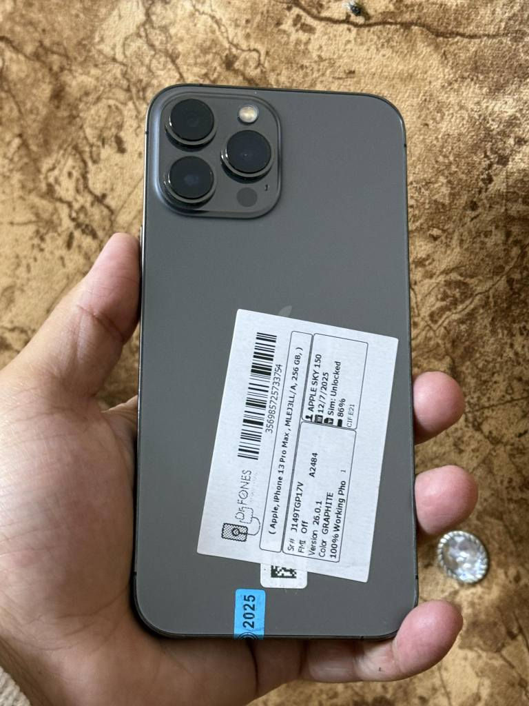 ايفون 13 برو ماكس 
ذاكره 256
بطاريه 89 كفاله علفحص 
عنوان شاميه *********** الشامية, القادسية
