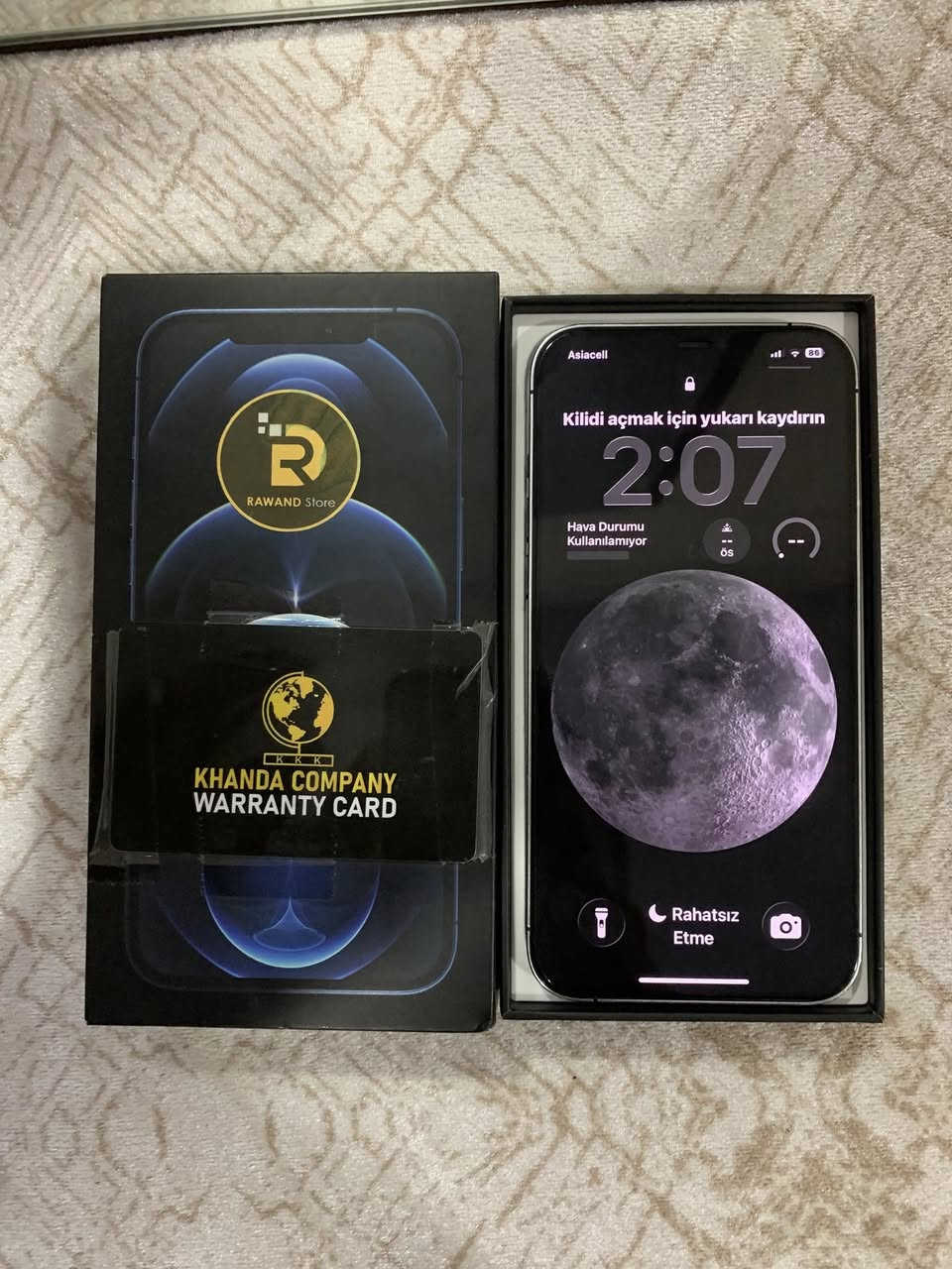 ايفون 12 برو ماكس 
نضافة الجهاز 100‎%‎ كله بلادي بطارية 76 ذاكرة 256 لون ازرك ويا كارتون فقط كلشي ما مبدل تك سيم كارت فيس ايدي شغال السيمكارت شغال كلشي شغال سعر 410

تواصل خاص او *********** ☎️
