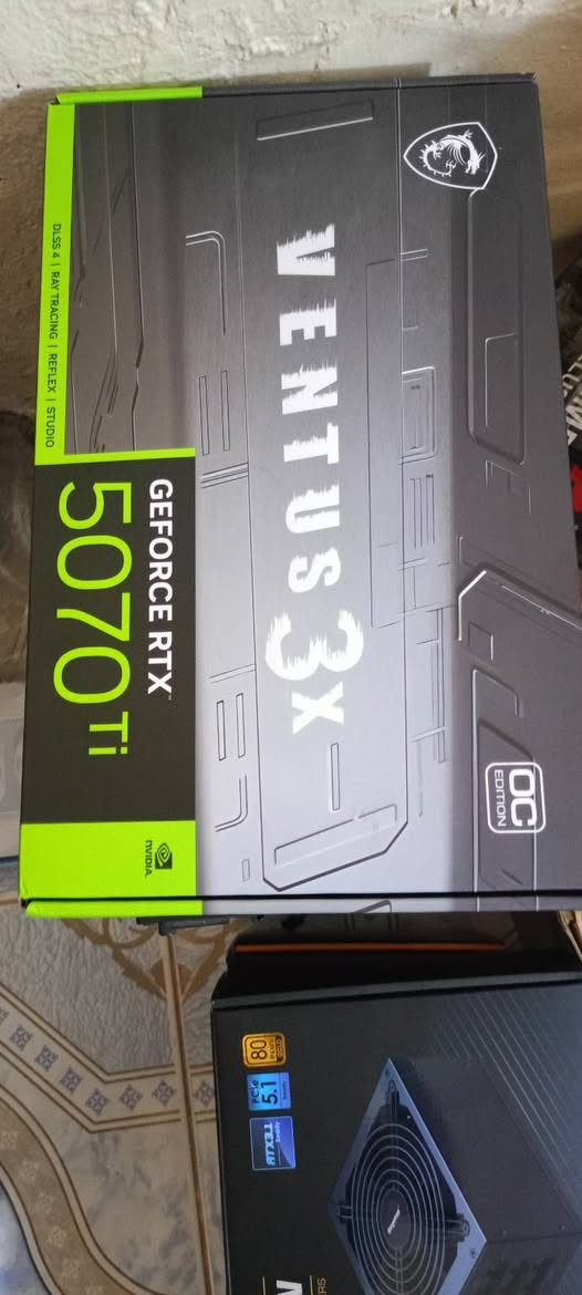 سلام عليكم من رخصت الادمن
قطع متوفرة
Msi ventus x3 oc edition 5070 ti
Zotac amp 4070 ti super 
M.2 faxninag s790 2tb
2400ge
I9 12900k
Power segotep gm1000w pcie 5 atx 3
احدث شي
Darkflash radiant dc360
مبرد 3 فان كلش حلو
Power supply lian li 750w sfx
حجم صغير هم احدث شي جديد
كيسات متوفر الوان واشكال بوردات اكو اسعار كلهم خاص ضمان شهر بل قطع مكاني بغداد تاجي
رقمي ***********
