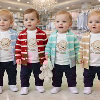 بيبي كيوت • طقم صبياني ٣قطع • مقاسات ١-٤