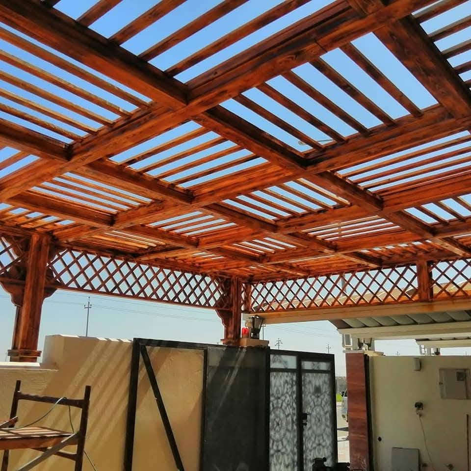 مستعدون لعمل المظلات وغرف الاستراحه والجلسات والاكواخ الخشب للاستفسار ***********
