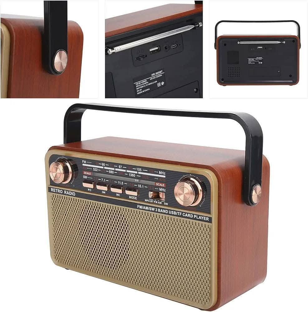 راديو محمول بتصميم كلاسيكي (Retro Radio) 
يدعم موجات FM / AM / SW

المميزات الصوتية : مكبر صوت مدمج يدعم التشغيل من خلال البلوتوث (Bluetooth) .

خيارات التشغيل : يدعم تشغيل الملفات الصوتية عبر بطاقات TF ، وذاكرة USB ، بالإضافة إلى مدخل AUX .

الطاقة : يعمل ببطارية قابلة لإعادة الشحن .

متوفر توصيل كل المحافظات


**إذا كنت صاحب هذا الإعلان وتريد حذفه لأي سبب، رجاءا أرسل رسالة إلى الدعم الفني**