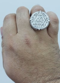 خاتم فضة • نجمة داود • مقاس 24