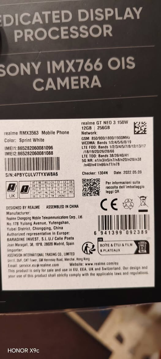 للبيع ريلمي جي تي 3 نيو
الذاكرة 256
معالج دايمنستي 8100
الجهاز مكفول من كل النواحي 
كامل مع الملحقات
السعر  300 الف 
العنوان بغداد العامرية 
*********** ***********
