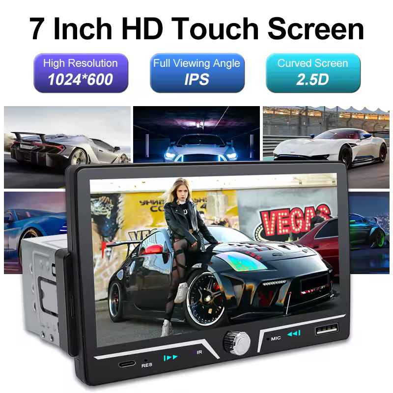 هذا المنتج عبارة عن مسجل سيارة (شاشة) مقاس 7 إنش يعمل بنظام MP5، ويتميز بالوظائف التالية:
يدعم أنظمة أبل كار بلاي (Apple CarPlay) وأندرويد أوتو (Android Auto) لاتصال الهاتف الذكي. 
مزود بتقنية بلوتوث للمكالمات وتشغيل الصوتيات، وراديو FM، بالإضافة إلى خاصية Mirror Link. 
يحتوي على شاشة لمس عالية الدقة، ومدخل USB، ومدخل لكارت ميموري (TF). 
يأتي بأبعاد قياسية تناسب فتحة مسجل السيارة التقليدية (1 DIN). بغداد, العراق


**إذا كنت صاحب هذا الإعلان وتريد حذفه لأي سبب، رجاءا أرسل رسالة إلى الدعم الفني**