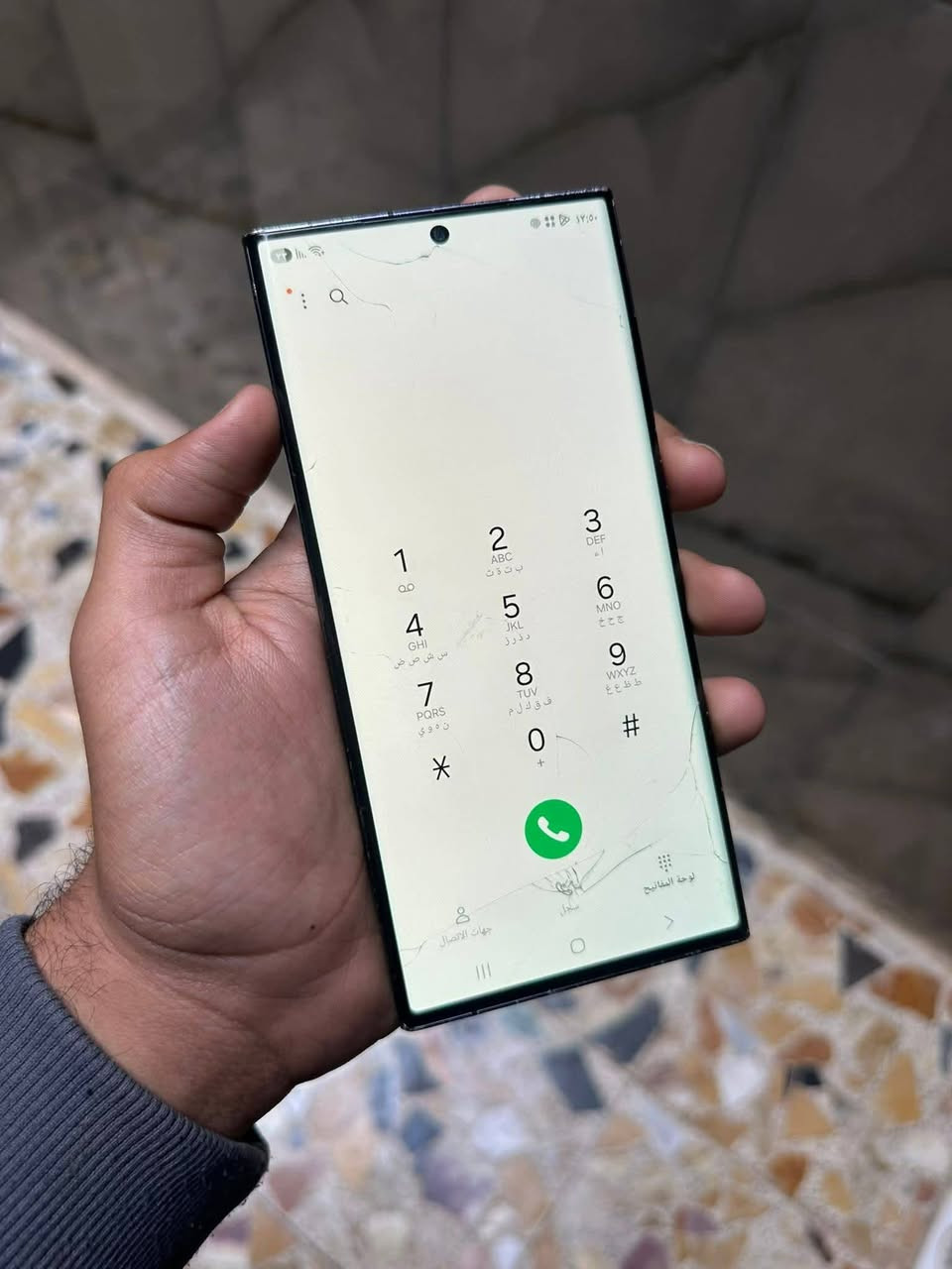 السلام عليكم 
للبيع فقط سامسونج S23الترا
مستبدل شاشه +بيها فطور مماثره ع لمس
بصمه شغاله 
فقط الوان شاشه باهته 
ذاكره256
السعر 500وبي مجال قليل 
‏‪0 774 115 6048. 
مكاني كوت داموك
