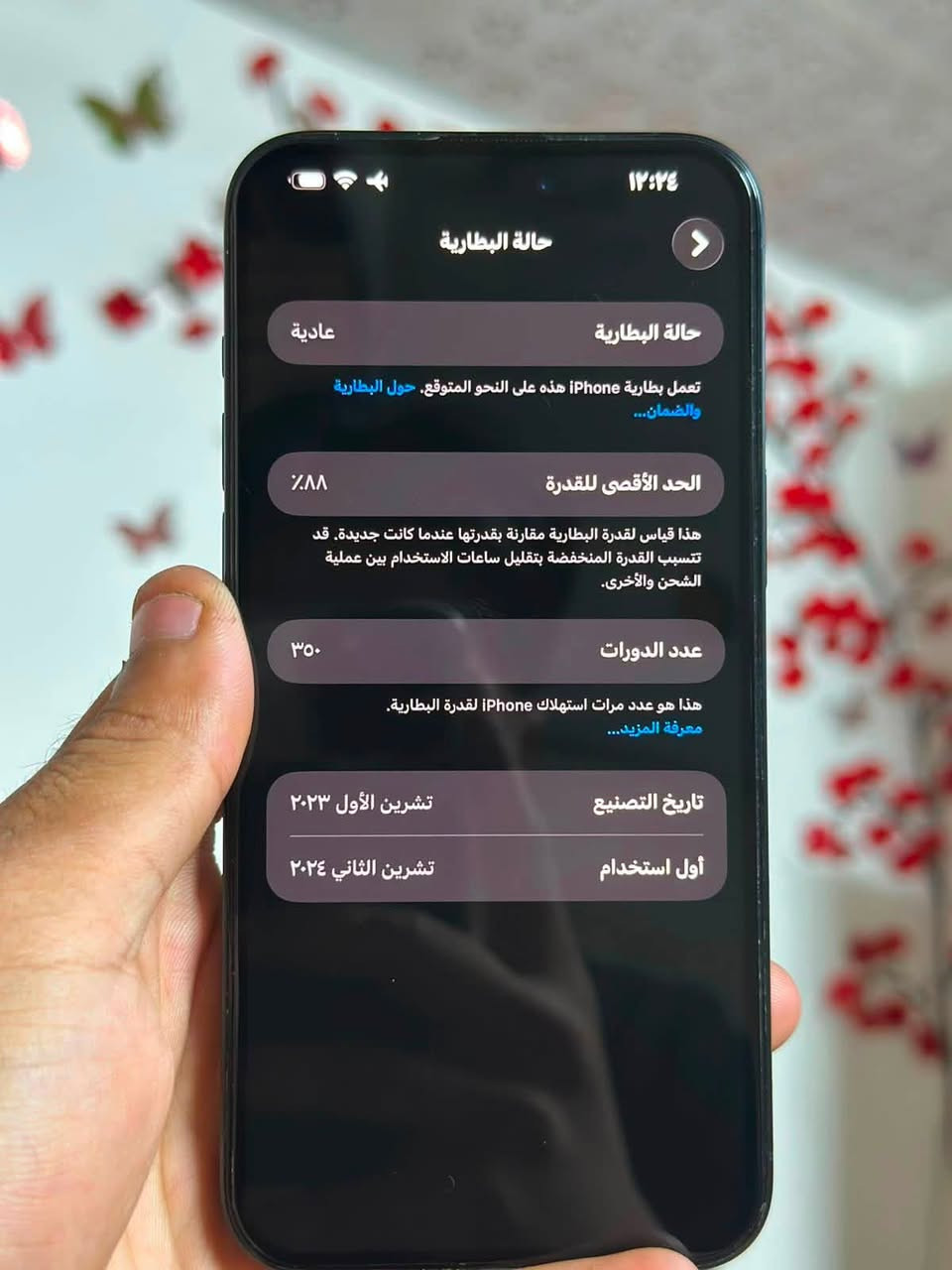 آيفون 15 Pro Max
لون ازرق فاتحه على ايدي 

نضافه 100% ولا شخطه 

بطاريه 88 حقيقيه الجهاز ممفتوح 

سعر 1050 الف و بي مجال حك الجيه 

مكاني الدوره ابو دشير الشهداء 

واتساب ***********/ap2rn
