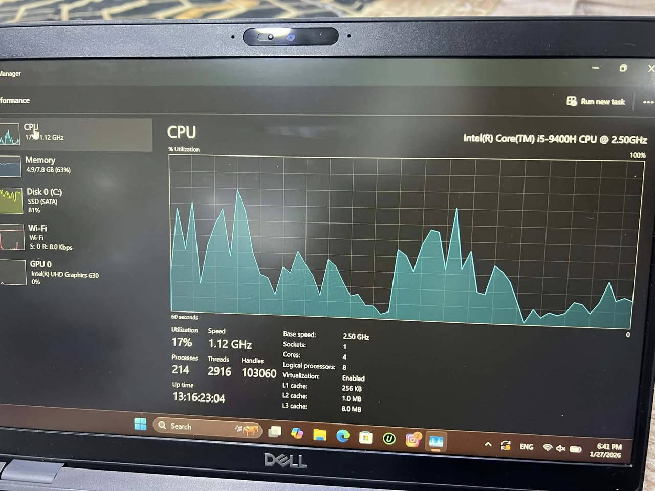 لابتوب dell للبيع معالج H رام 8 كوراي 5 جيل 9  هارد 256 شاشة 14انج ليس لمس للتواصل *********** 
سعره 400وبي مجال قليل
