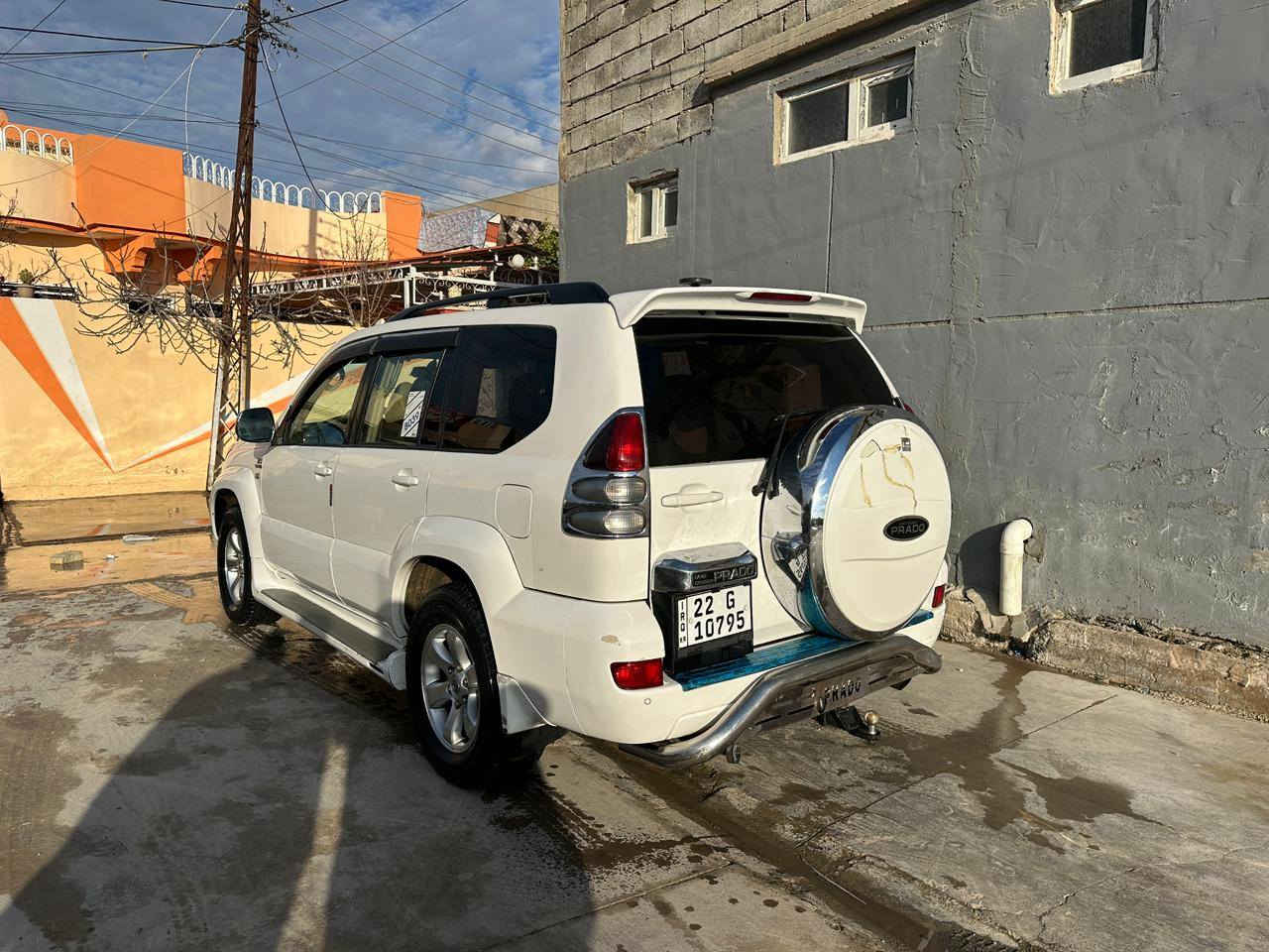 السلام عليكم
تيوتا برادو ٢٠٠٨ خليجي 
مواصفات vx
محرك ٦ سلندر 4000  
تحكم ستيرن  
تبريد ٣ قطع ثلج  
دبل تانكي 
سبير تعليك  
مكفوله   كفاله  تخم تاير جديد تبريد منظومه جديده السياره
منظومه غاز
سعرا ١٦٥  بيها مجال
رقم *********** موصل, نينوى
