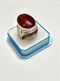 ‏خاتم العقيق اليماني صياغة يدوية أصلي فضة 925 ‏قياس الخاتم 23 السعر 45...