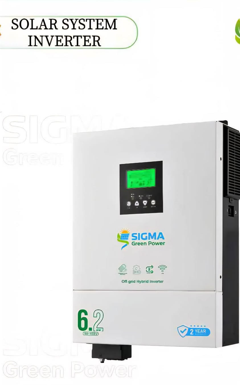 🔴 الجديد والضمان والأمان لدى دريم فون🔴
          ☀️ دريم فون للطاقة الشمسية
🔋 انفيرتر لاول مره من سيكما كرين بور 
🔴إنتاج من أرقى الشركات العالميه 
                   🔴المواصفات العامة🔴
• القدرة الاسمية: تتوفر بقدرات تبدأ من 1 كيلو واط وتصل إلى 11 كيلو واط (أبرزها 4000W و6000W).
• نوع الموجة: موجة جيبية نقية (Pure Sine Wave) لضمان سلامة الأجهزة الحساسة.
• منظم الشحن: مدمج بتقنية MPPT لرفع كفاءة استخلاص الطاقة من الألواح الشمسية.
• جهد البطارية: يعمل بأنظمة 24 فولت أو 48 فولت حسب قدرة الجهاز.
• كفاءة التشغيل: تصل الكفاءة القصوى إلى حوالي 90% - 93%. 
                     🔴المميزات الذكية والتحكم 🔴
• الشاشة: شاشة LCD متحركة (قابلة للفصل في بعض الموديلات) لسهولة المراقبة والتحكم.
• الاتصال: يدعم التحكم عن بعد عبر Wi-Fi وتطبيقات الهاتف المحمول، بالإضافة إلى منفذ BMS للتواصل مع بطاريات الليثيوم.
• التشغيل بدون بطارية: تتيح الموديلات الحديثة إمكانية تشغيل الأحمال مباشرة من الألواح الشمسية دون الحاجة لوجود بطاريات.
• الربط المتوازي: يدعم ربط عدة أجهزة (تصل إلى 6 وحدات) لزيادة القدرة الإجمالية للنظام. 
                        🔴  الحماية والأمان 🔴
• حماية متقدمة ضد الارتفاع المفاجئ في الجهد الكهربائي وتقلبات التيار.
• حماية من الحمل الزائد (Overload) والقصر الكهربائي (Short Circuit).
• نظام تبريد بمراوح قابلة للاستبدال لسهولة الصيانة.  

🏠 للبيوت • المحلات • المشاريع
متوفر بجميع الاحجام حسب احتياجك للمنظومه
📍 الموقع: خانقين – شارع الحسينية
📞 للحجز أو الاستفسار:
*********** – محمد فاروق
✨ خلي الشمس تشتغل بدالك
ويّا دريم فون للطاقة الشمسية ☀️
