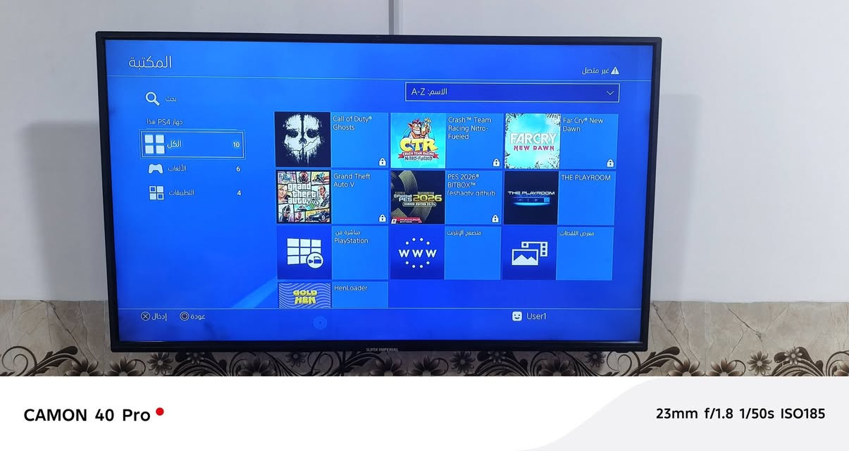 السلام عليكم  بلي PS4 مهكر للبيع
مع 4 جوستكات... ولعاب البي بلعربي ول GTA5 معرب 
 اصدار 10
السعر 350 بي مجال 
اتواصل علخاص او رقم
***********
