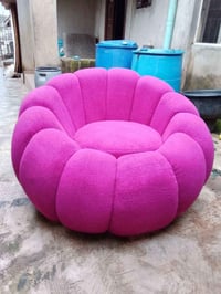 كرسي وطابوريه • قماش خاولي • ضمان ٥ سنوات