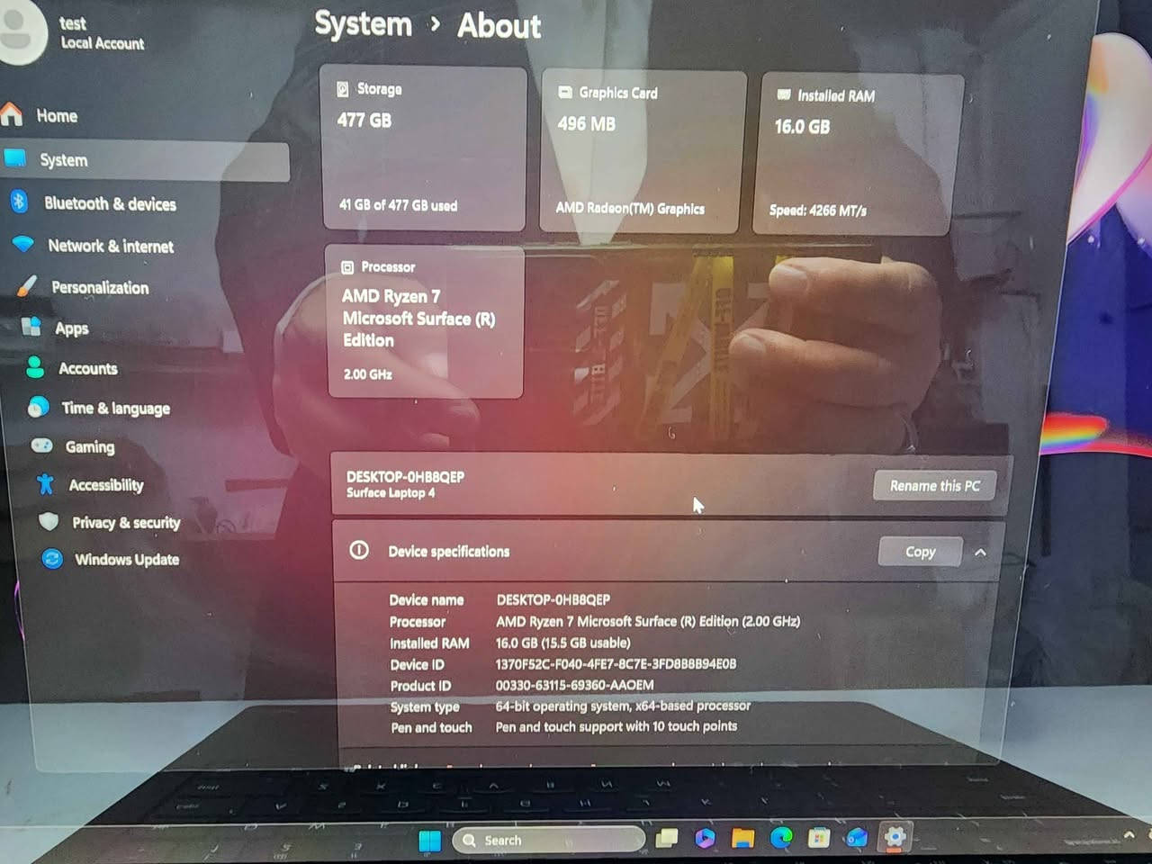 Microsoft surface laptop 4
Processor AMD Ryzen 7
16 gb ram 4300
512 m2ssd disk
13.5" touch screen 3k

جهاز نظيف و انيق و إمكانية ممتازة لاداء معظم البرامج المكتبة و التصميم... بطارية تدوم لاكثر من خمس ساعات...
لابتۆبێکی نایاب و بە توانا... بە کار دێت بۆ ئەنجامی هەموو کارێکی ئۆفیس و گرافیک... باتری یەکەی سەروو 5 کاتژمێر دەخایەنێت .. بغداد, العراق


**إذا كنت صاحب هذا الإعلان وتريد حذفه لأي سبب، رجاءا أرسل رسالة إلى الدعم الفني**