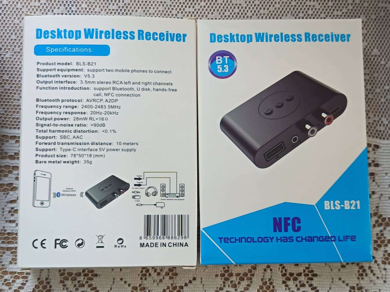 جهاز استقبال صوت لاسلكي (Bluetooth Receiver) موديل BLS-B21. يدعم بلوتوث إصدار 5.3 أو 5.2 (حسب المورد) لاتصال مستقر وسريع. يحتوي على تقنية NFC للاتصال السريع بلمسة واحدة.
المنافذ: مزود بمخرج صوت 3.5 ملم (AUX) ومخارج RCA لتوصيله بمكبرات الصوت أو أنظمة الاستريو المنزلية/السيارة.ميزات إضافية: يدعم تشغيل ملفات الموسيقى من فلاشة USB ومكالمات بدون استخدام اليدين.

متوفر ١١ قطعة بسعر ٣ الاف دينار للقطعة جملة 

التواصل عالخاص او واتساب ***********. يوجد توصيل لكل المحافظات.
جهاز استقبال صوت لاسلكي (Bluetooth Receiver) موديل BLS-B21. يدعم بلوتوث إصدار 5.3 أو 5.2 (حسب المورد) لاتصال مستقر وسريع. يحتوي على تقنية NFC للاتصال السريع بلمسة واحدة.
