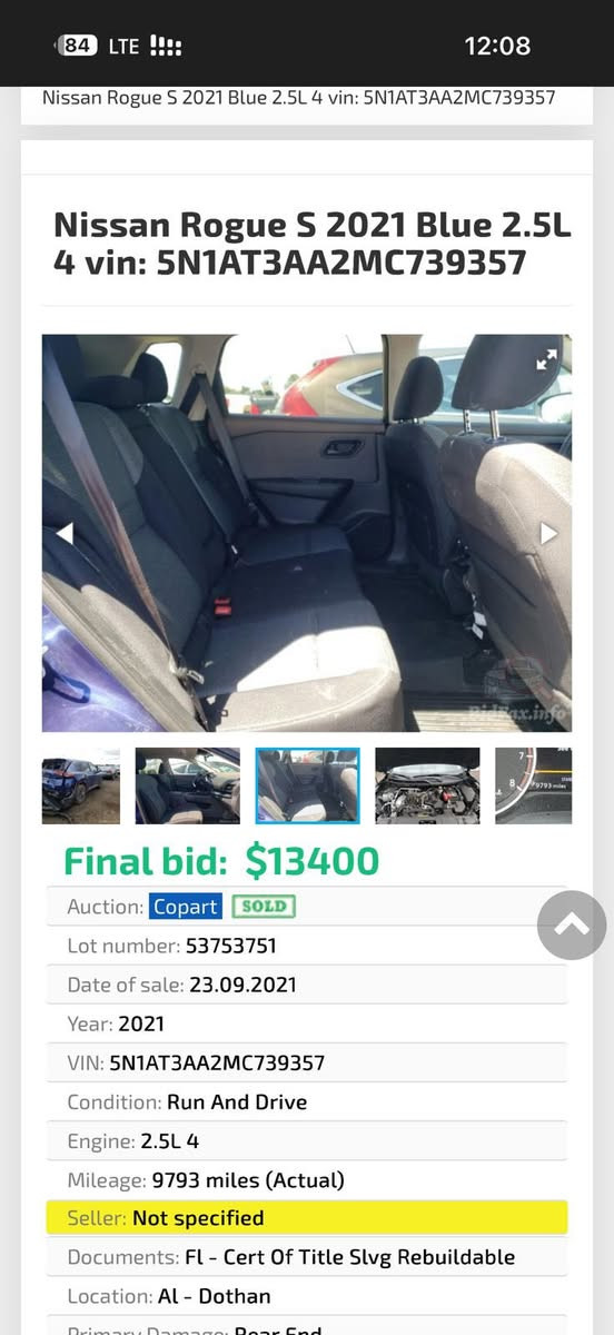 روج موديل 2021 حادثه قبغ الصندوق مبدله اصلي بدون صبغ السياره مكينه 4 سلندر سياره نضيفه وجاهز موصفات sv
الموقع موصل 
رقم التلفون ***********
