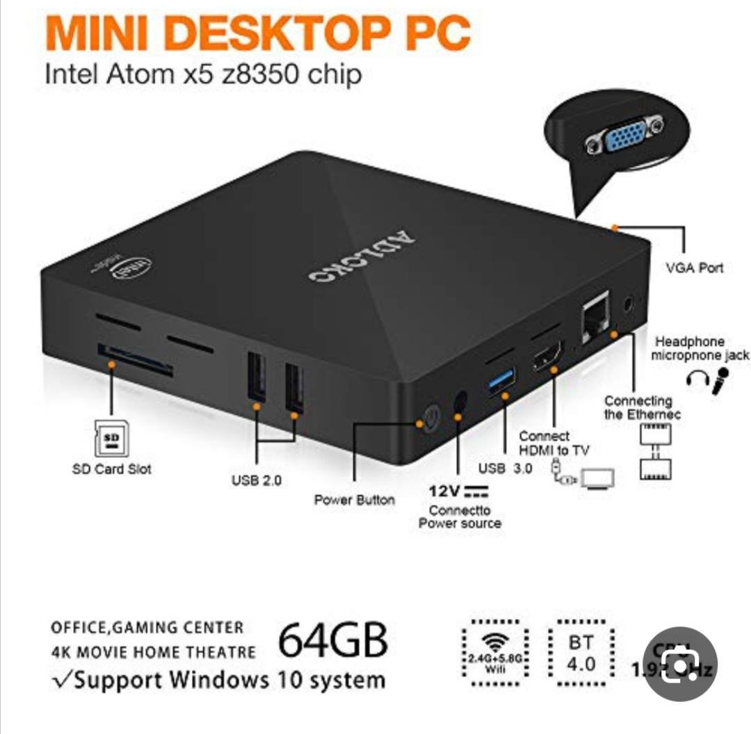 هذا الجهاز هو عبارة عن كمبيوتر مصغر (Mini PC) من ماركة ADLOKO ويعمل بمعالج Intel.
سعر مناسب تفضل خاص


**إذا كنت صاحب هذا الإعلان وتريد حذفه لأي سبب، رجاءا أرسل رسالة إلى الدعم الفني**