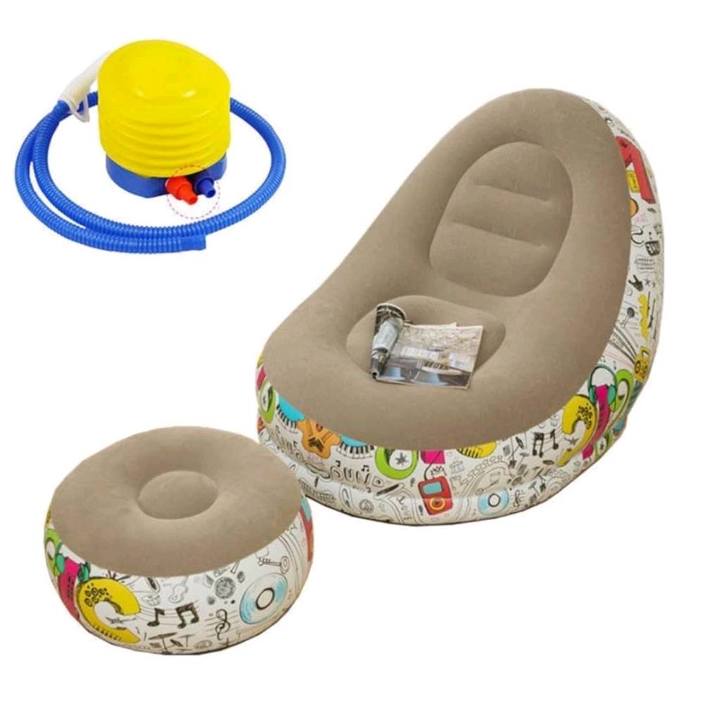 تصميم مميز وعصري 

* متوفر بجميع الالوان

- السطح مصنوع من قماش عالي الجودة

- قدرة تحمل عالية للاوزان

- نسيج قوي مقاوم للثقوب

- ثبات عالي للحماية من السقوط

- مصنوع من نسيج مرن جلاتيني

- ياتي معه منفاخ يدوي 

- ابعاد الكرسي : 166 * 98 * 83 cm 

- ابعاد المقعد : 62 * 62 * 31 cm
موجود توصيل مجاني لكافة المحافظات 