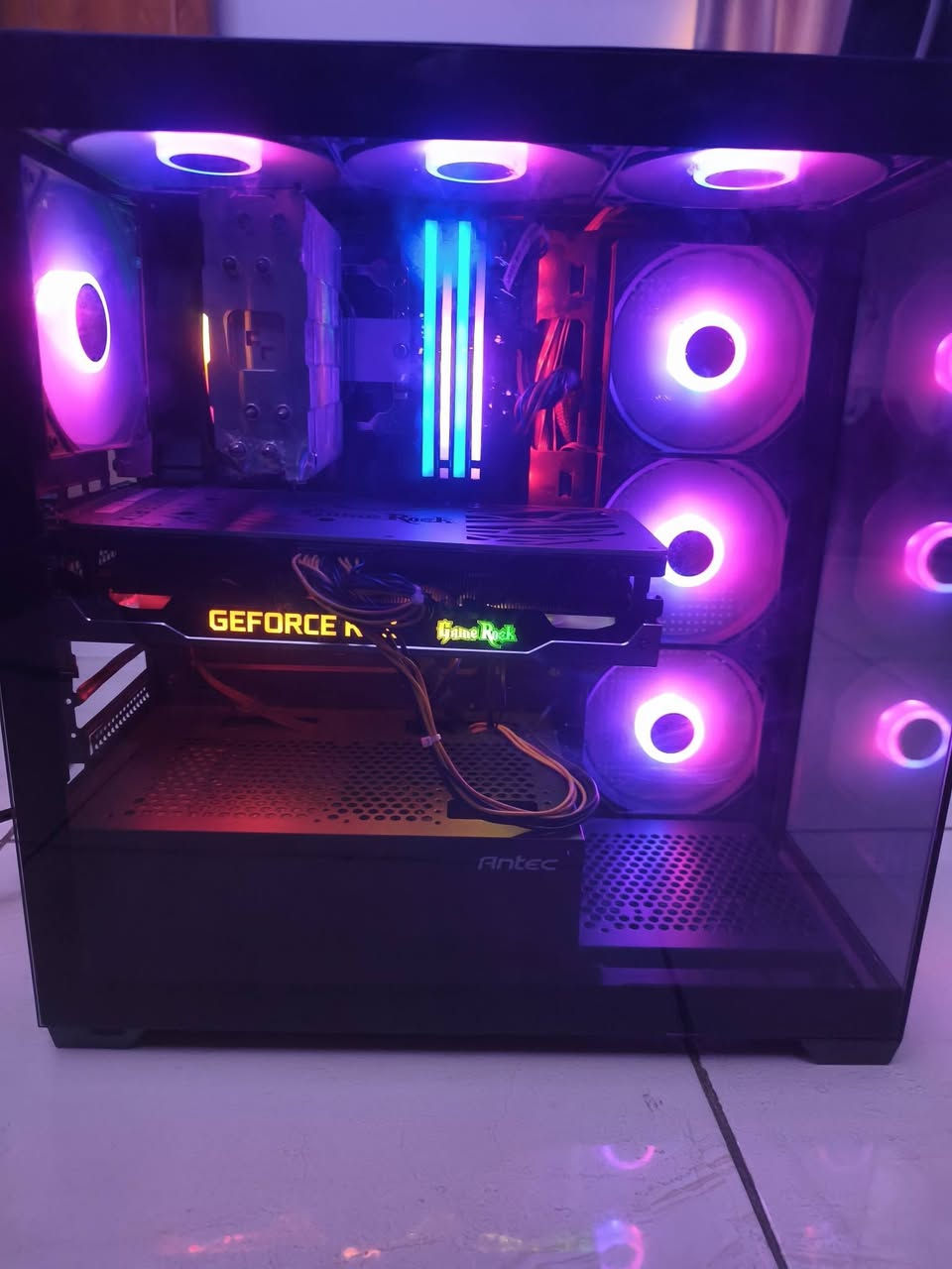 معالج R5 5500 ب 150
بورد b450 ب 80 
رامات كورسير بRGB (8×2) 120 
Rtx 3070ti game rock 475 ب
M.2 1T bullet 110 ب 
M.2 512 Micron ب 55 
ssd 480g 40 ب 
مبرد هوائي deep cool ب 10 
بور سبلاي thermaltake برونز ب 65
كيس جام مع 7فان وهب للفانات ب 75 نوع ANTEC
متوفر توصيل


**إذا كنت صاحب هذا الإعلان وتريد حذفه لأي سبب، رجاءا أرسل رسالة إلى الدعم الفني**